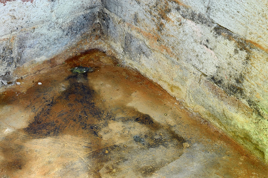 Water Damage And Mold In Basement. Image For Home Renovation And