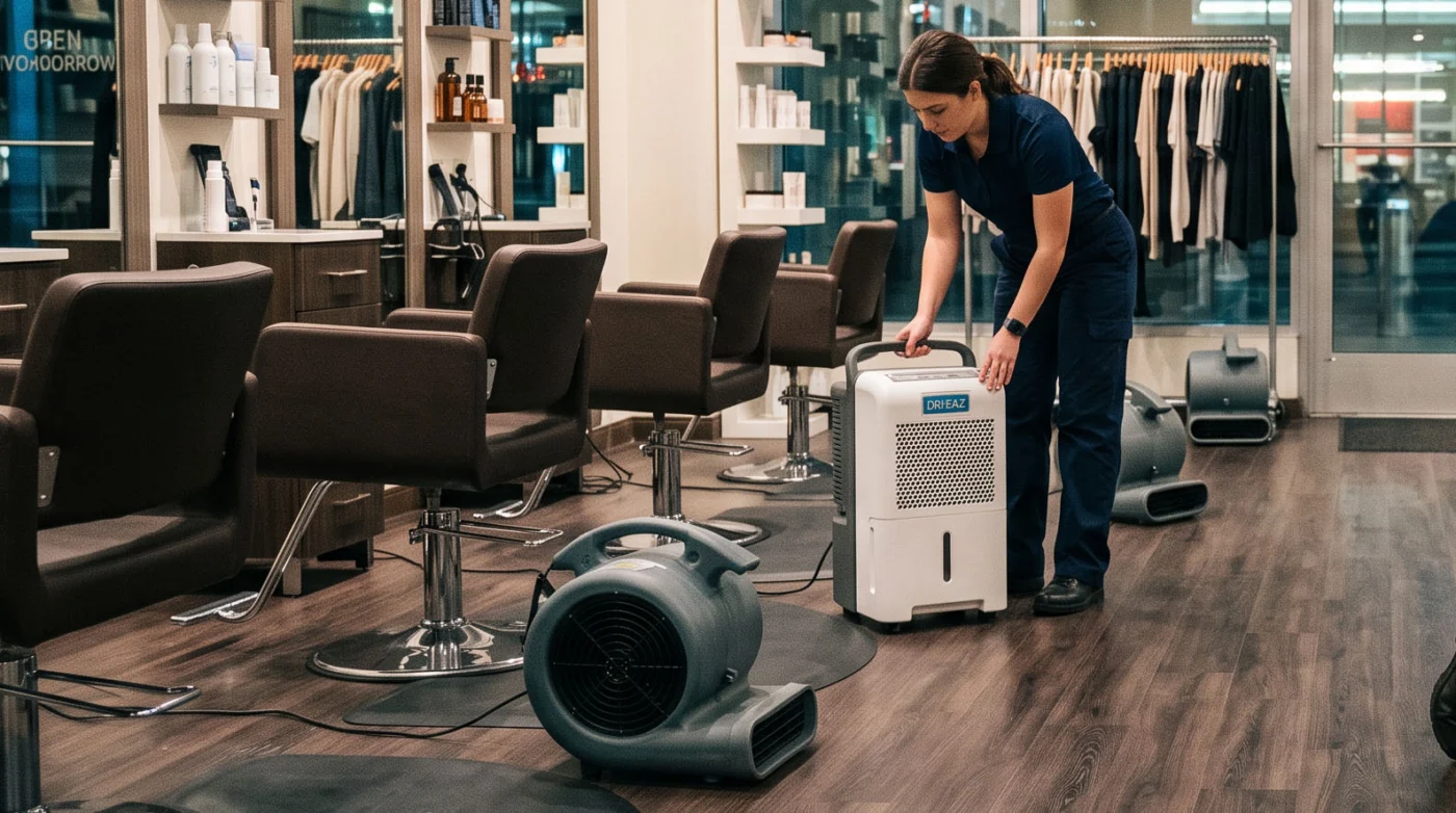 When A Restaurant, Salon, Or Retail Shop Needs Overnight Emergency Drying To Open The Next Day